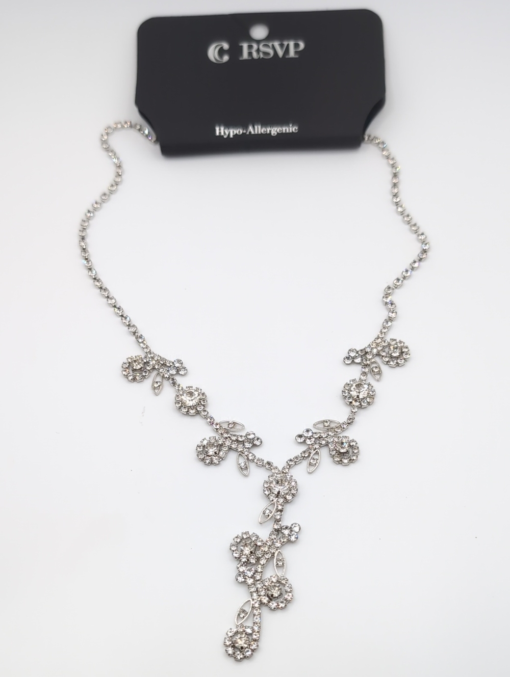 RSVP Silver & Clear Rhinestone Necklace NWT